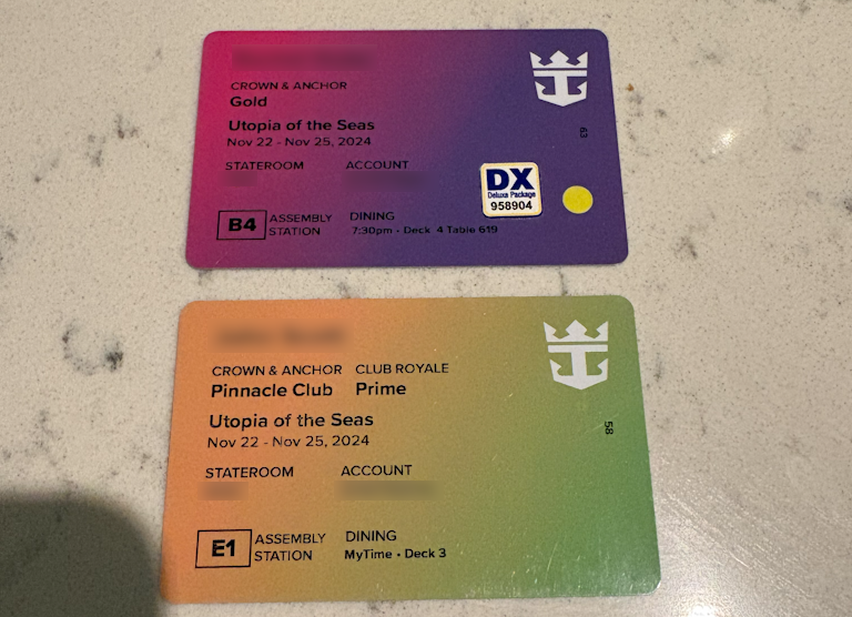 Royal Caribbean seapass cards